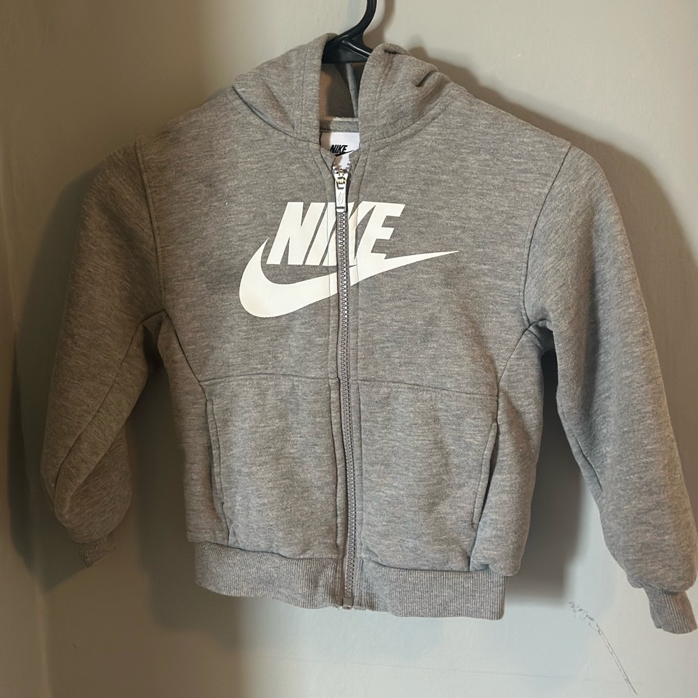Nike Kids Heather Gray Zip-Up Hoodie